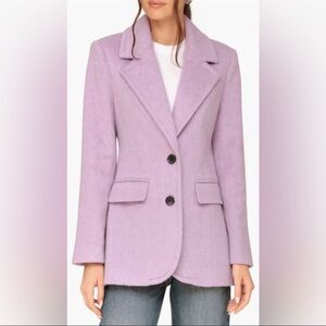 Avec Les Filles Lavender Tailored Boyfriend Blazer